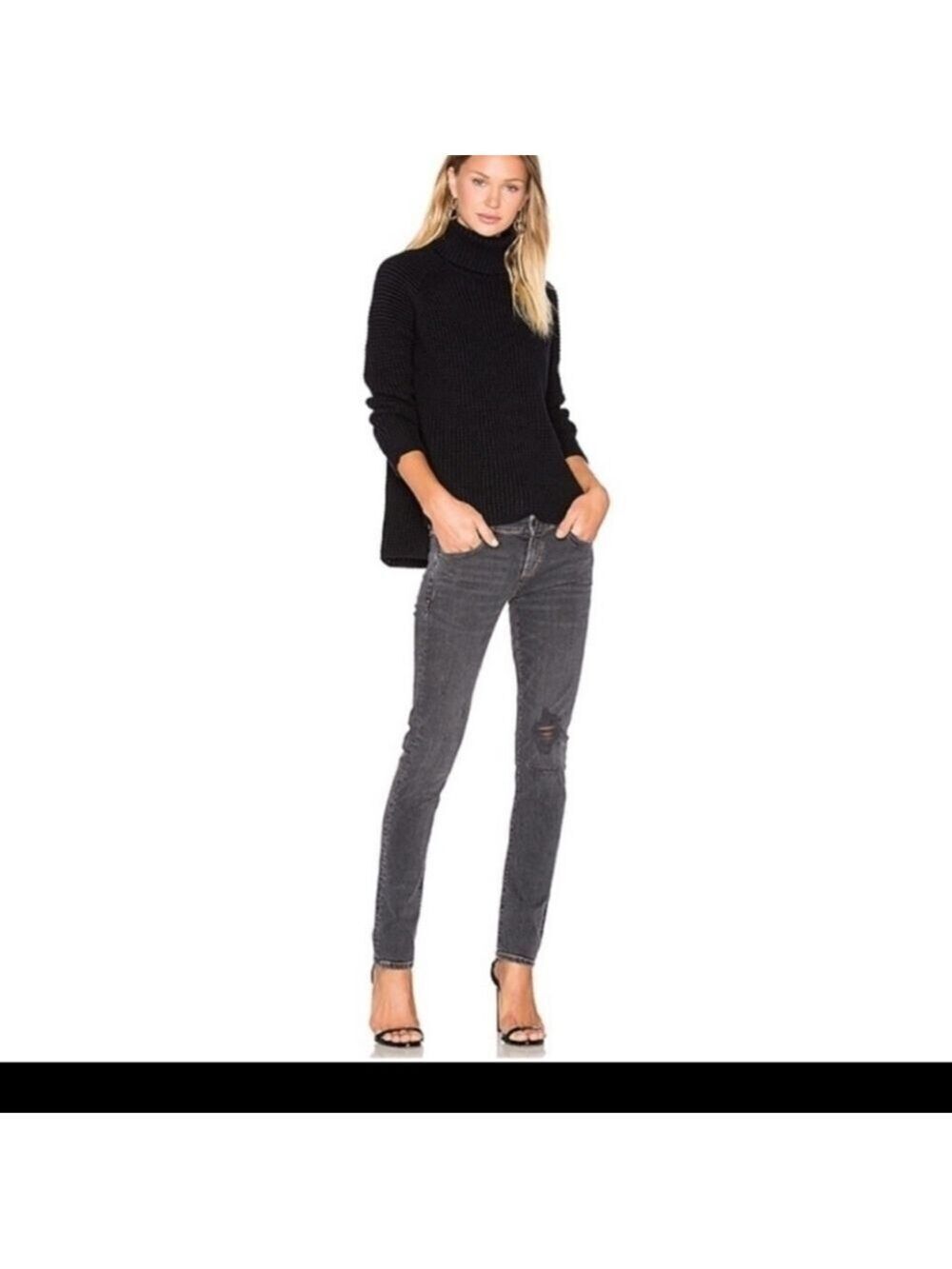 Agolde - los Angelos premium distressed black jeans size 28